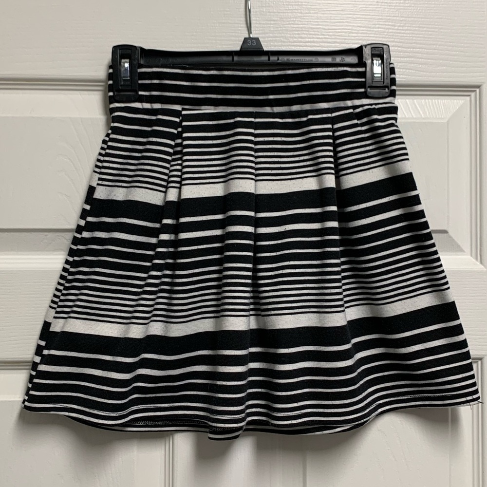 Black and White Striped Circle Skirt